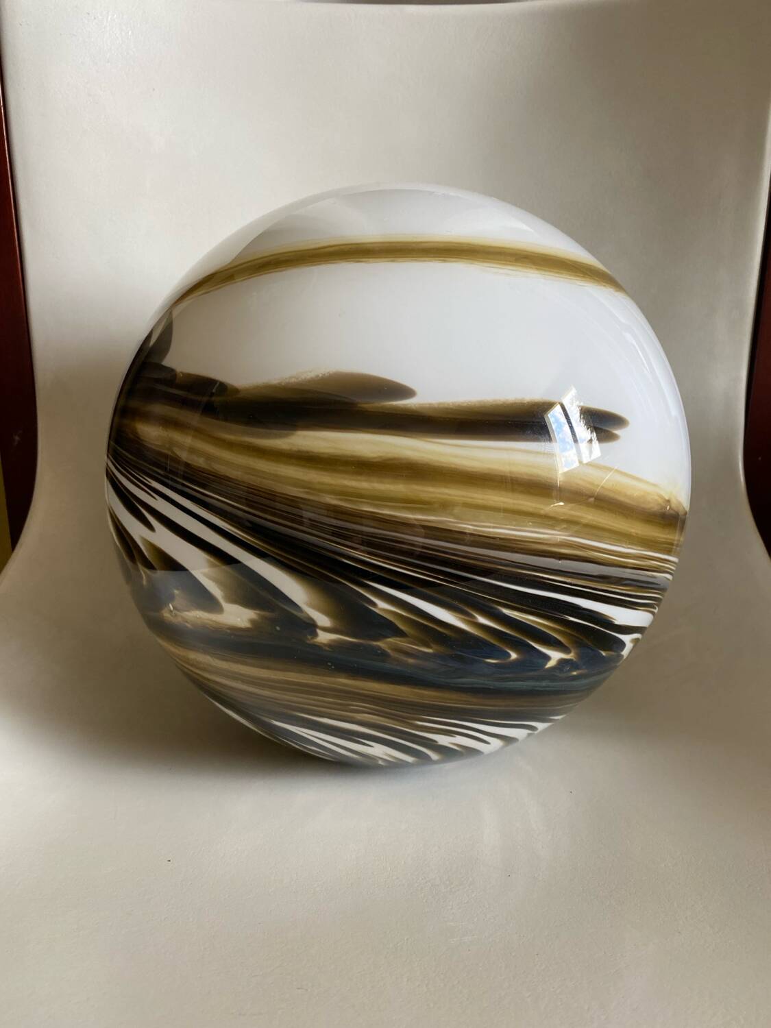 Marbled blown glass globe lampshade