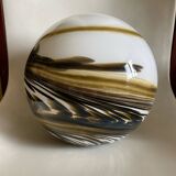 Marbled blown glass globe lampshade
