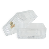 Crystal box, lead glass, Italian design, 1970s, manufacturer: Primavera di