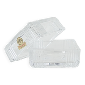 Crystal box, lead glass, Italian design, 1970s, manufacturer: Primavera di