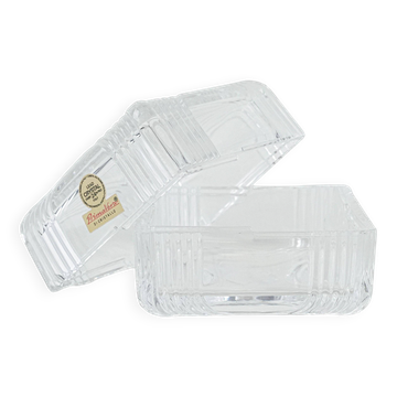 Crystal box, lead glass, Italian design, 1970s, manufacturer: Primavera di