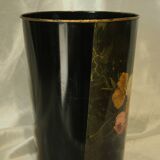 Vintage silkscreened sheet metal paper basket Napoleon III style