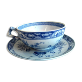Coffee cup and saucer Creil Montereau, model Yédo