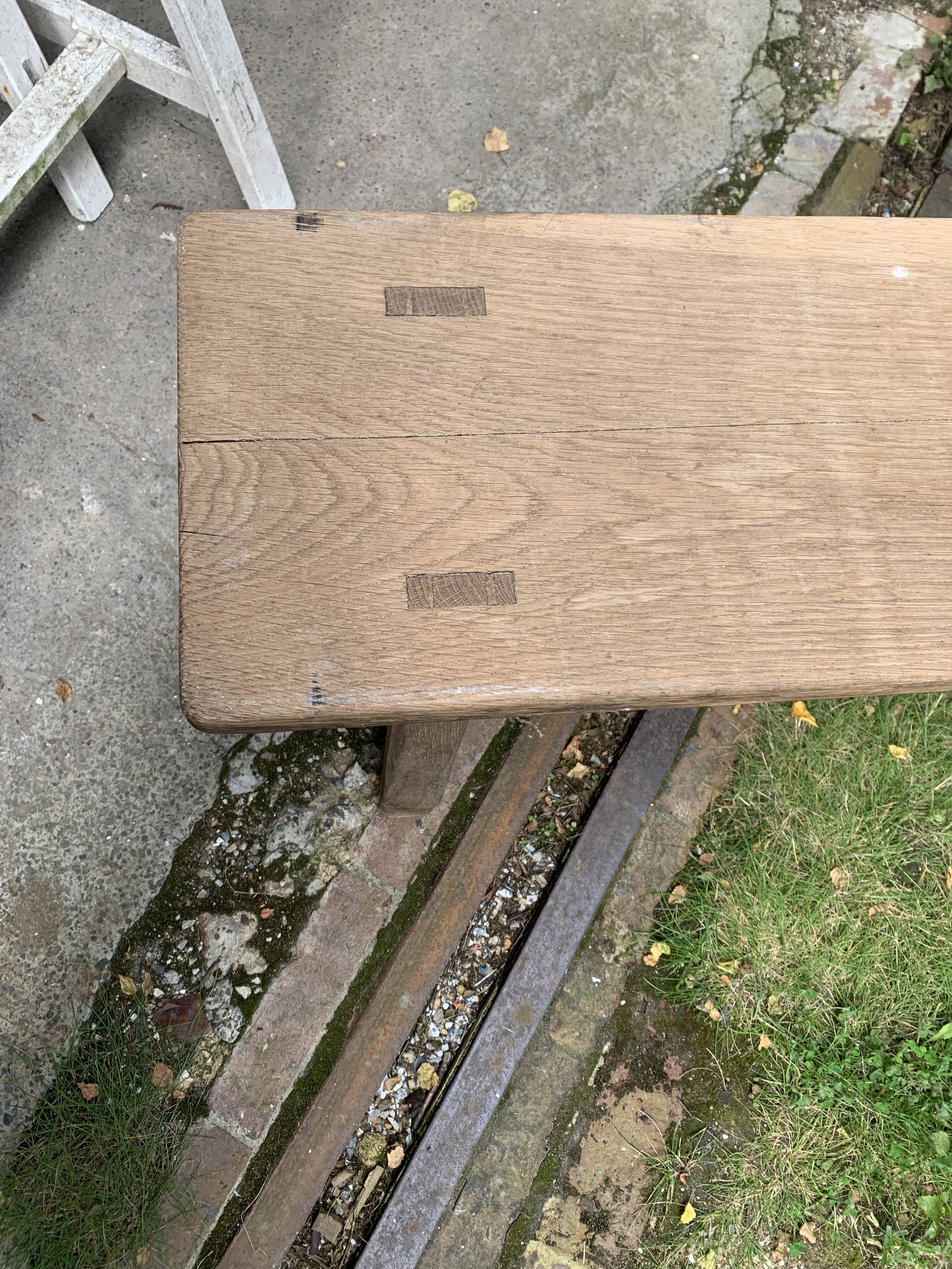 Solid oak wooden bench