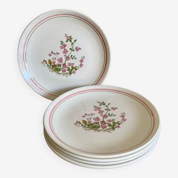 5 Moulin des Loups flower dessert plates