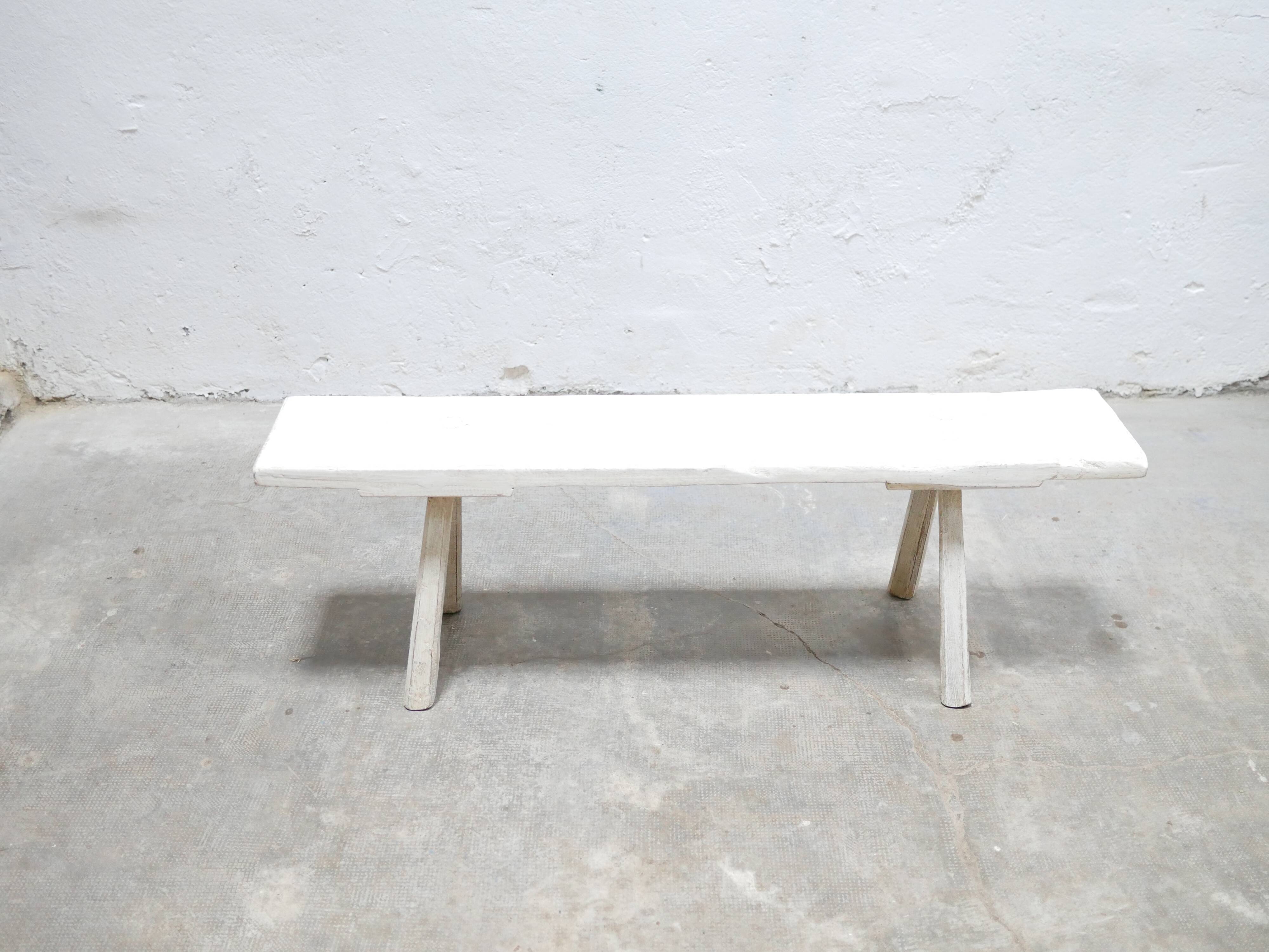 Vintage wooden farmhouse bench