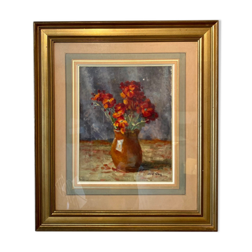 Old painting, still life with cloves by Abel Gay (1877-1961)