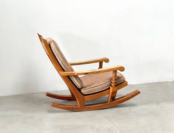 Rocking chair brutaliste vintage