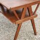 Vintage side table from the 50s in beech oak and poplar compass feet