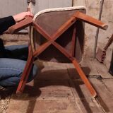 Scandinavian chair skaï white and wood feet bobbin