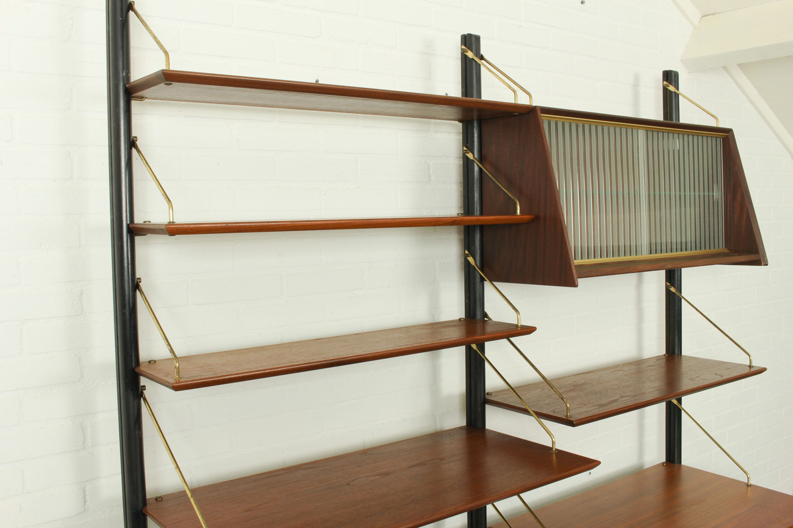 Teak modular wall system by Louis van Teeffelen for WéBé, 1950s