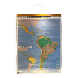Vintage school map - Latin America - Éditions MDI
