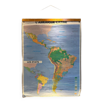 Carte scolaire vintage - Amérique Latine - Éditions MDI