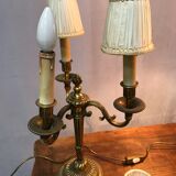 Pair of electrified three-branched candlesticks