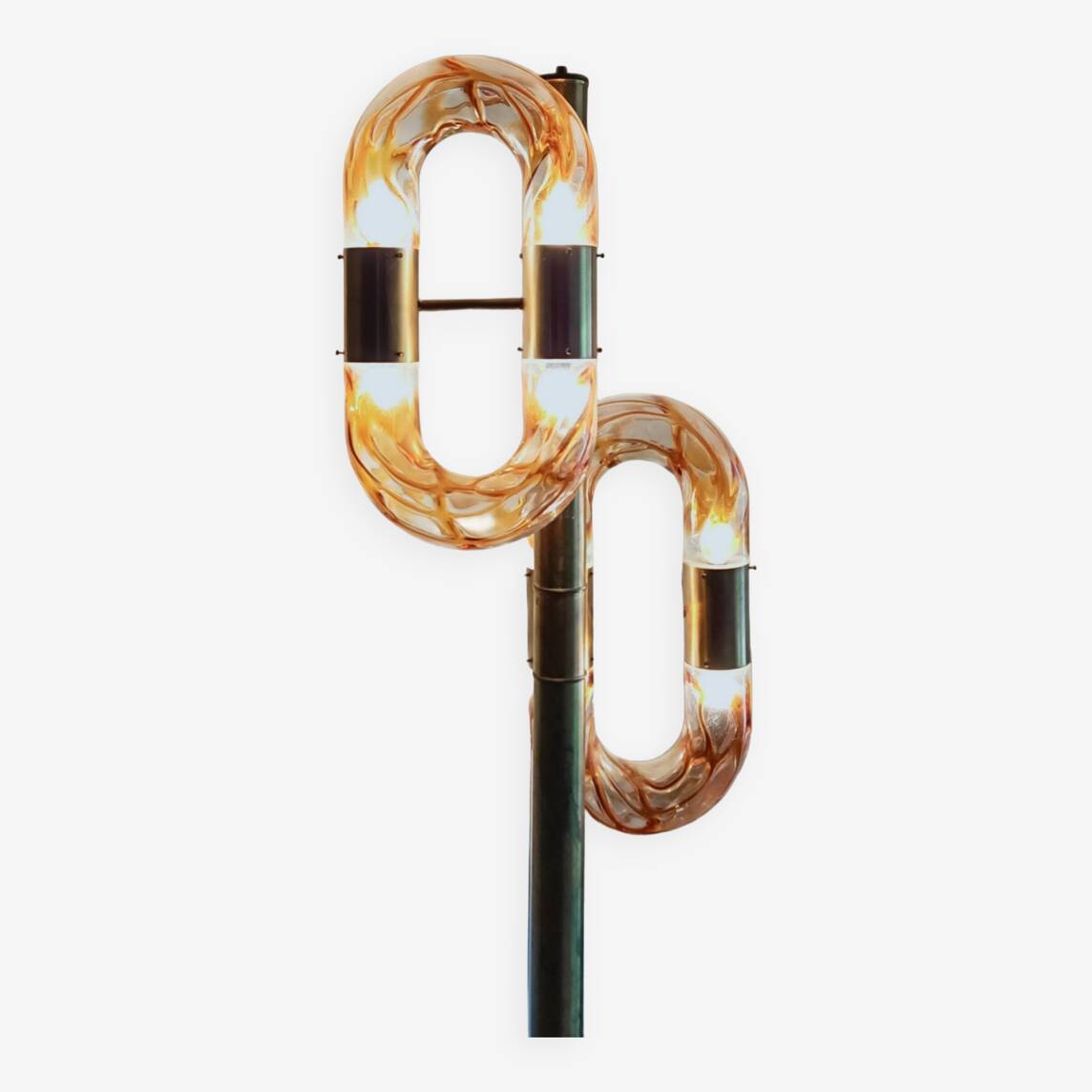 Brass and Murano glass floor lamp