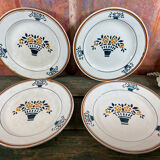 4 assiettes dessert art nouveau Moulin des Loups