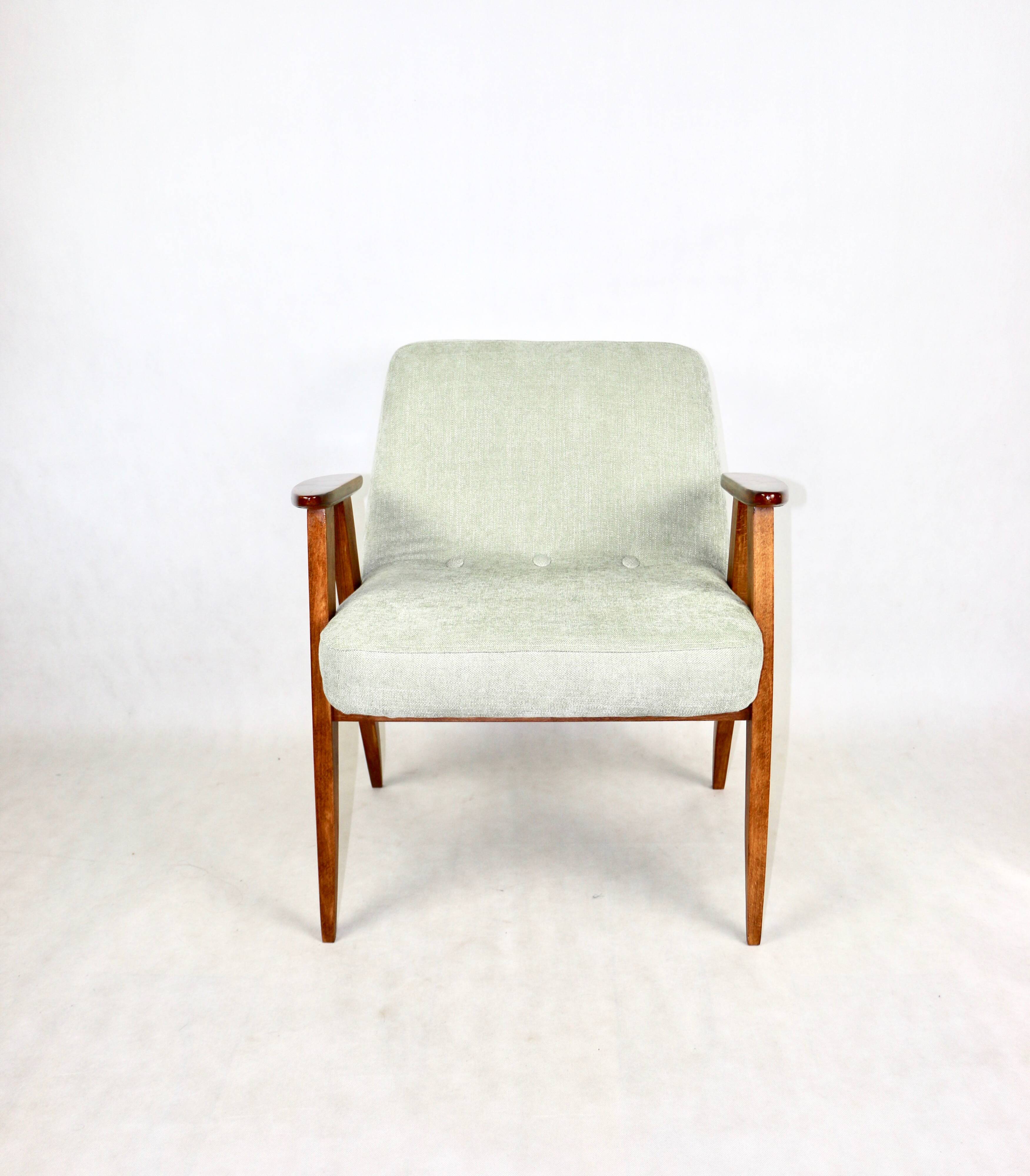 Fauteuil vintage Chierowski 366, années 1970, vert clair
