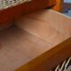 Wooden and rattan dresser