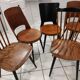 Suite of 6 chairs of Bistrot Baumann mismatched Mondor,Dove,Minuet