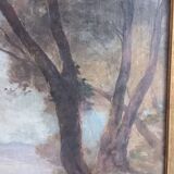 Tableau ancien fin XIXème - R Verdun (1873-1954) - Environs de Menton