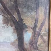 Old painting Late 19th century - R VERDUN (1873-1954) - Around the chin - 81*71.5 cms