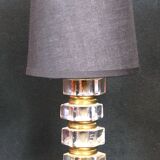 Pair of brass & lucite bedside lamps, France, Mid-Century