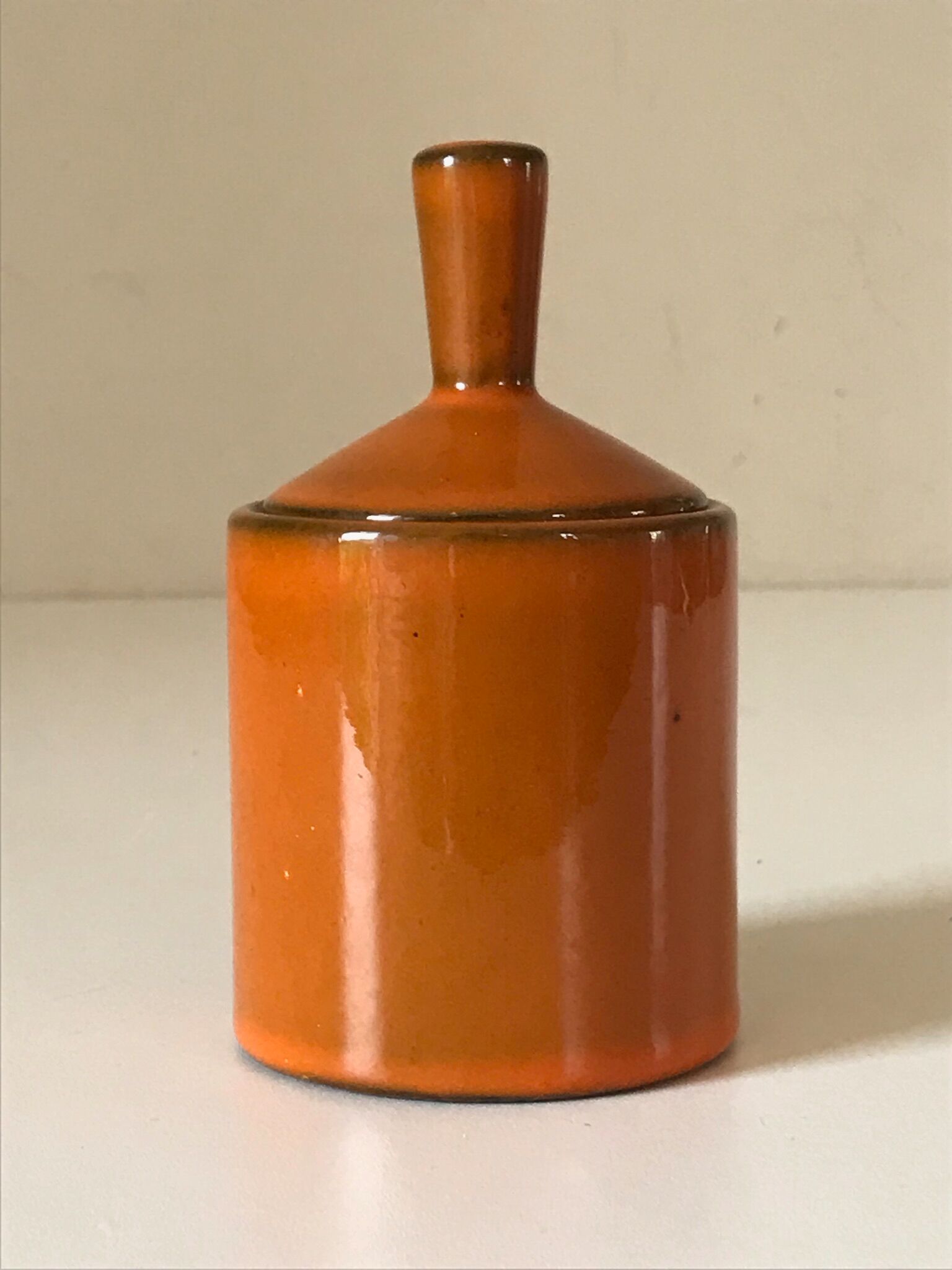 Orange ceramic pot Years 70