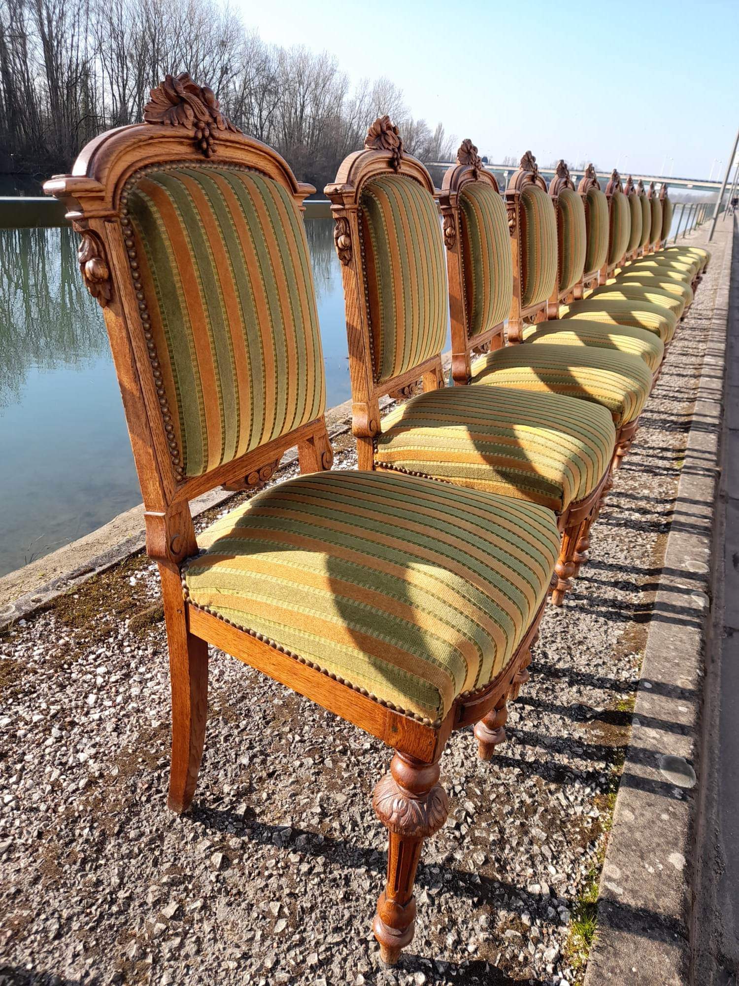 Series of 12 chairs style Henri II Napoleon III