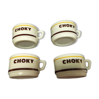 Old Archeopal Choky Cup Vintage Lot of 4