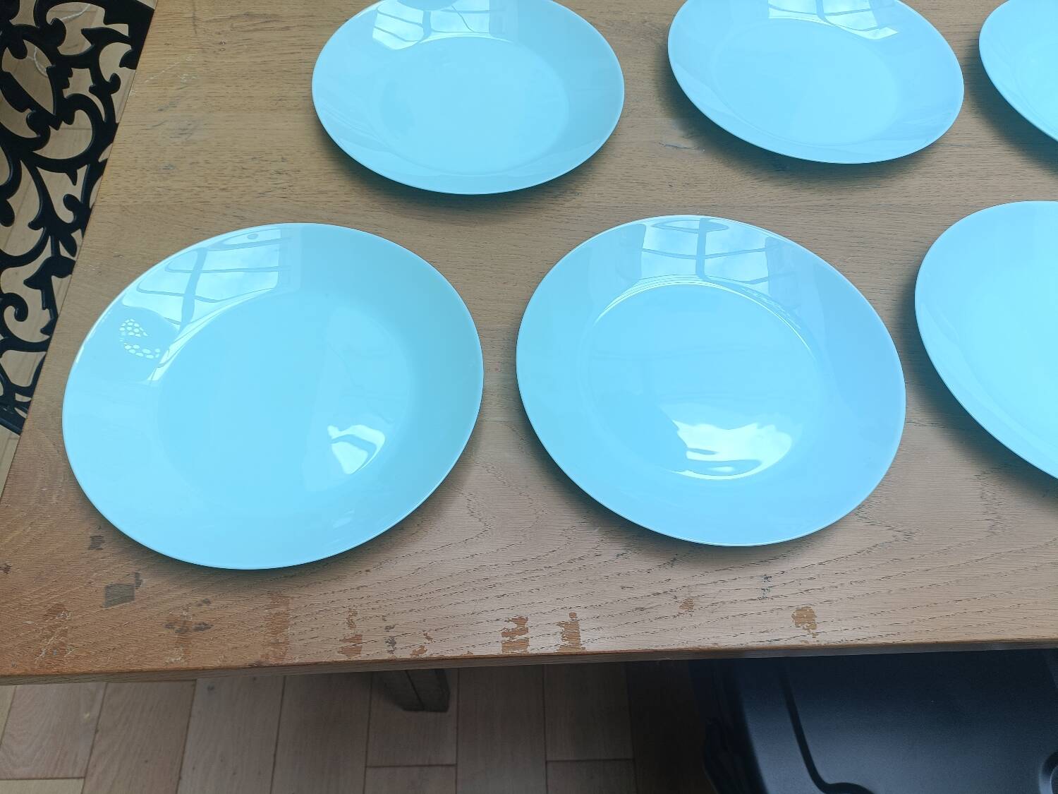 Ten beautiful vintage turquoise plates