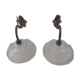 Duo d' appliques en bronze et verre