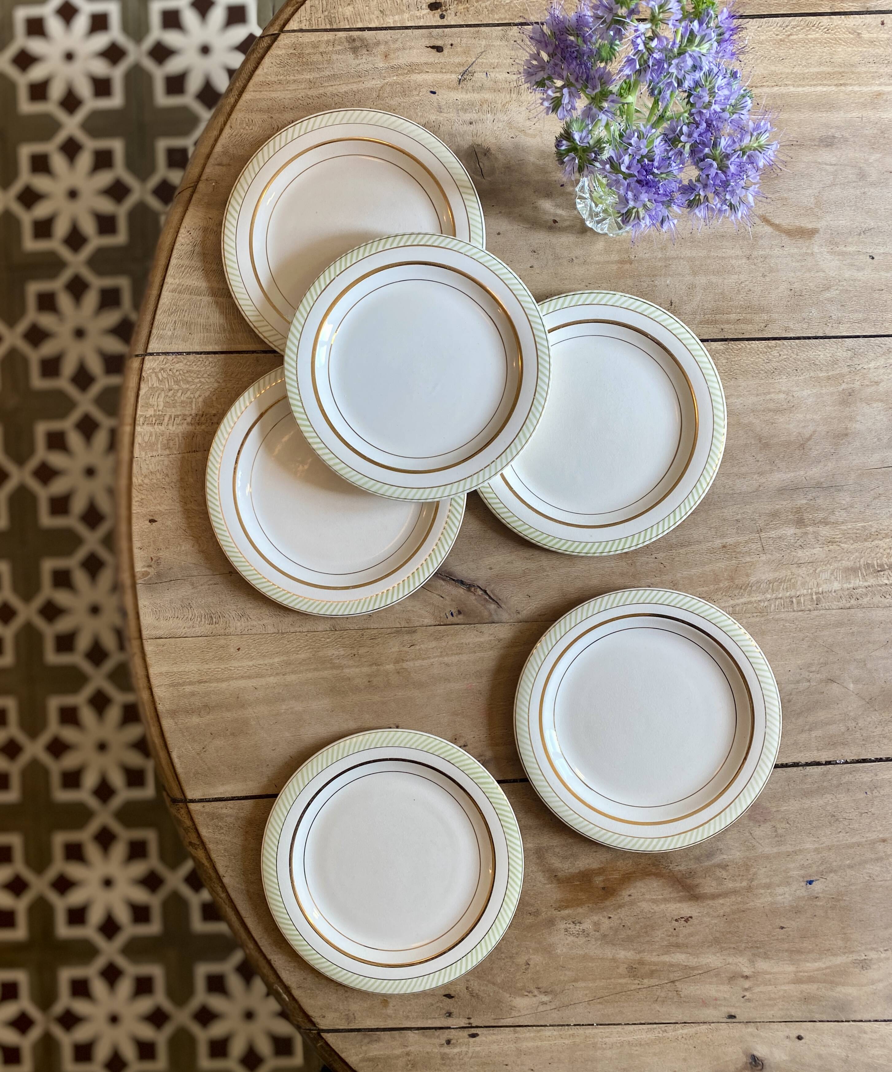 Set of 6 vintage dessert plates Arizona model by Salins