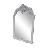 Baroque mirror in carved wood with white patina