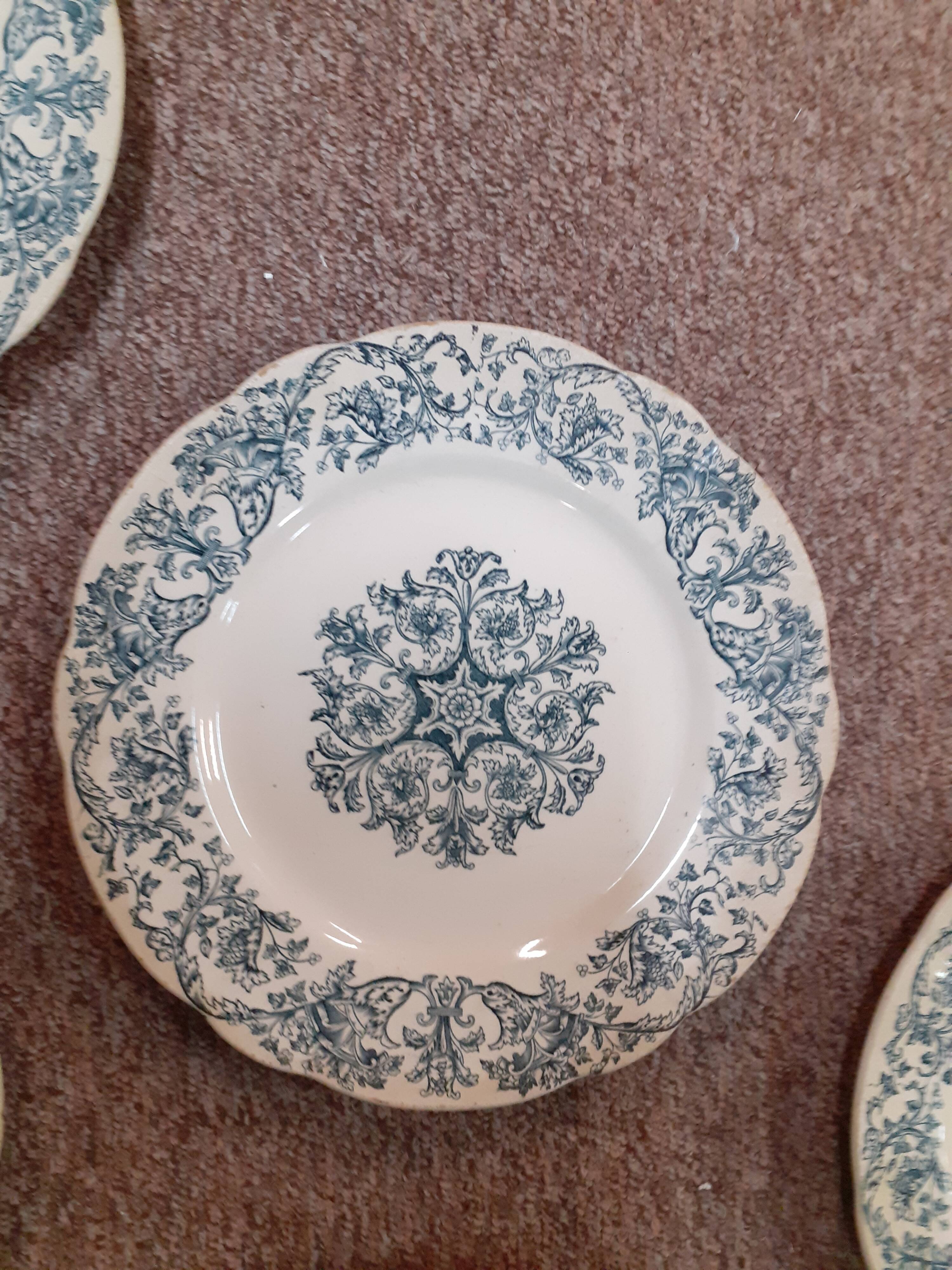 Lot de 6 assiettes Longchamp terre de fer