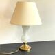 Chic lamp in opaline glass and vintage brass