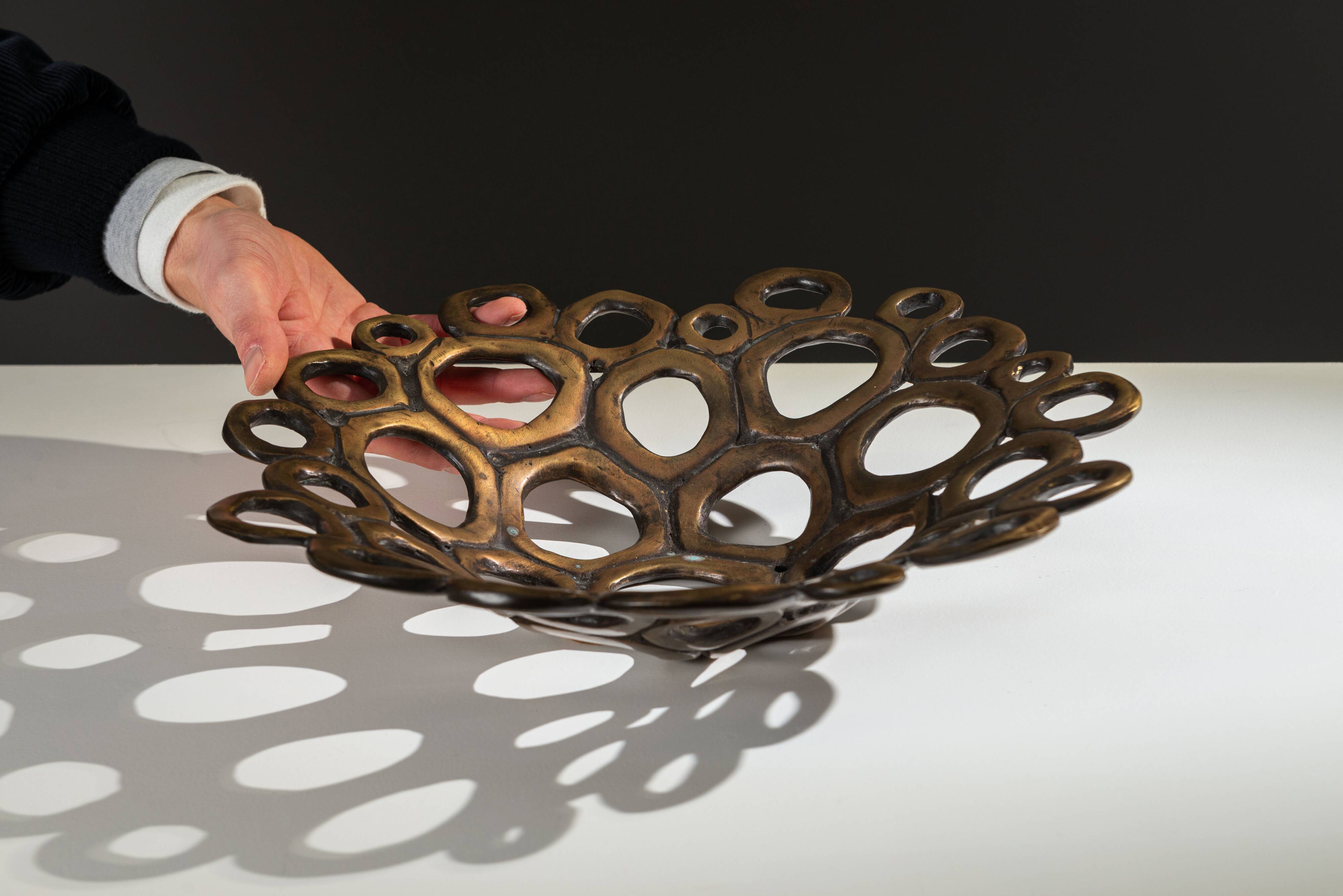 Solid brass fruitbowl