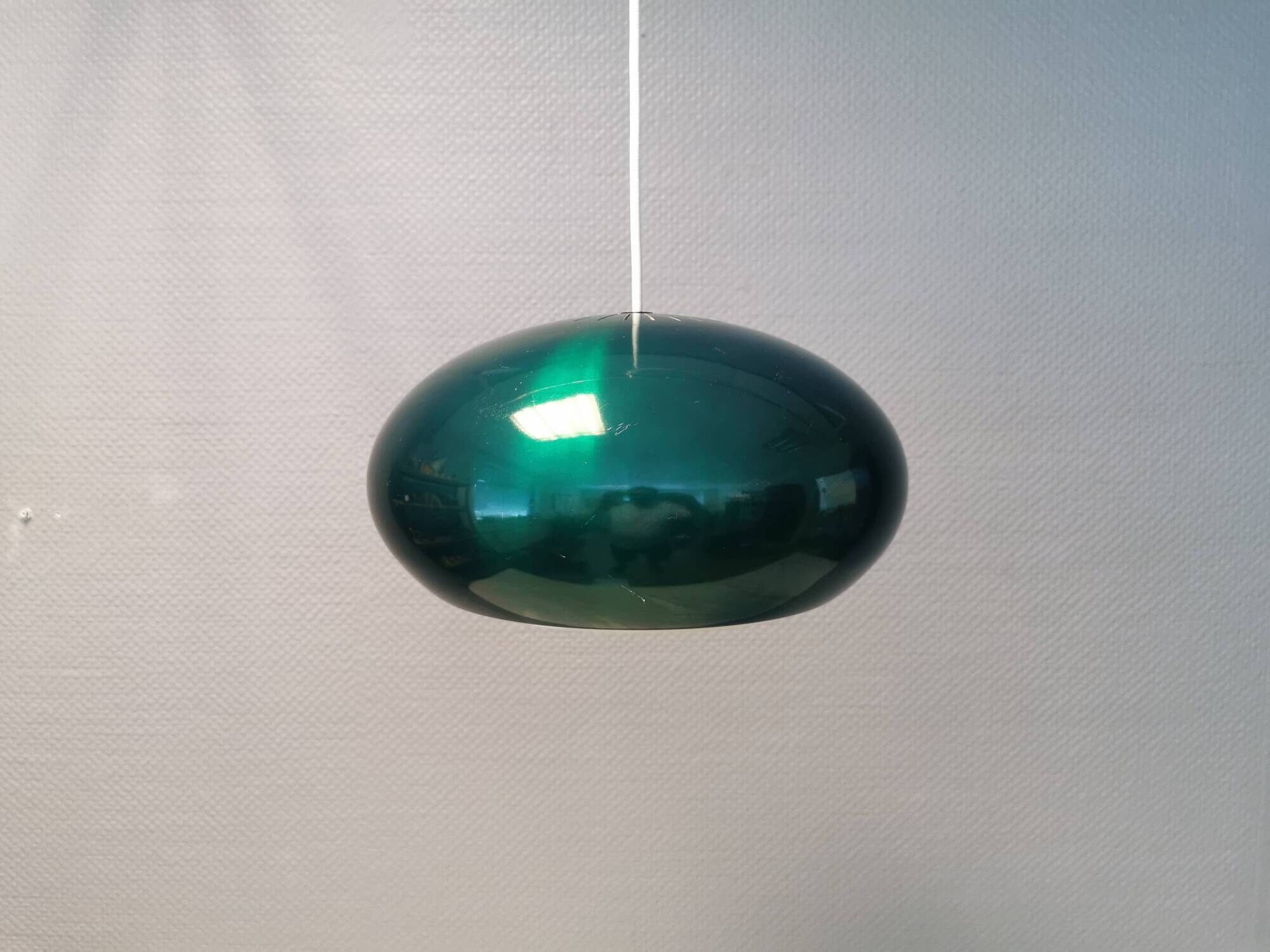 Top-class design lamp Model Medio in metal green colour (original) 1966. Jo Hammerborg Denmark