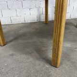 Italian rattan and glass table from the 1970s