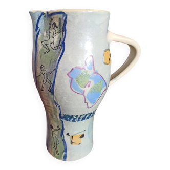 Vintage pitcher in handmade ceramic
