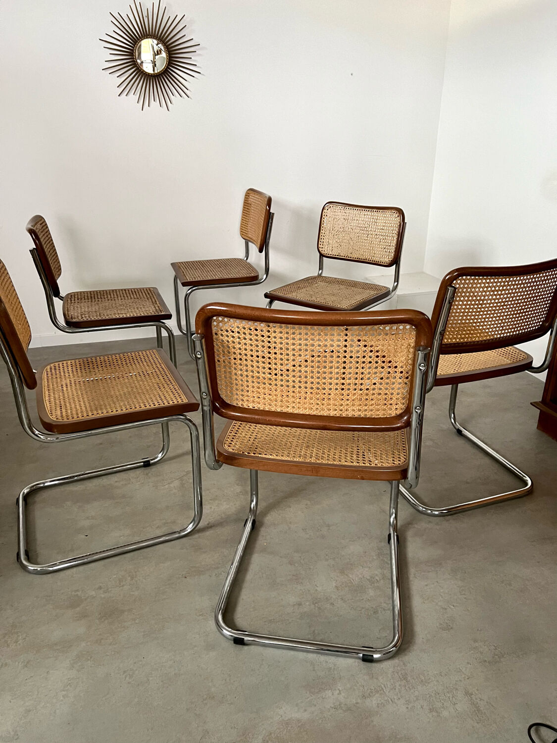 Lot de 6 chaises Cesca B32 Marcel Breuer, 1970