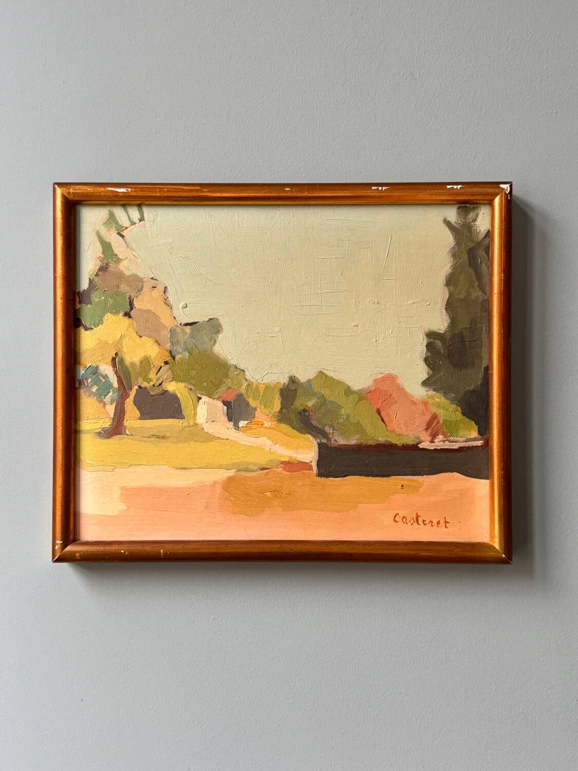 Oil on panel signed Anne Casteret