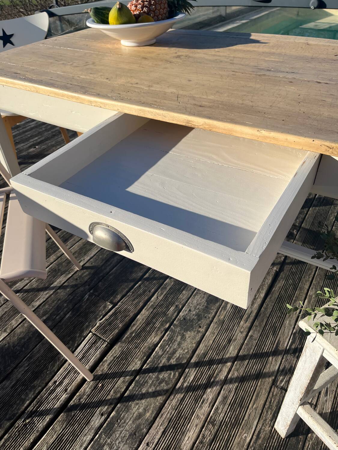Large old farm table