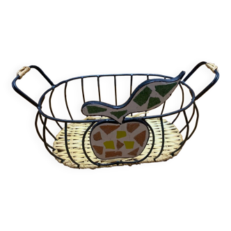 Apple decorative wicker iron basket 🍎