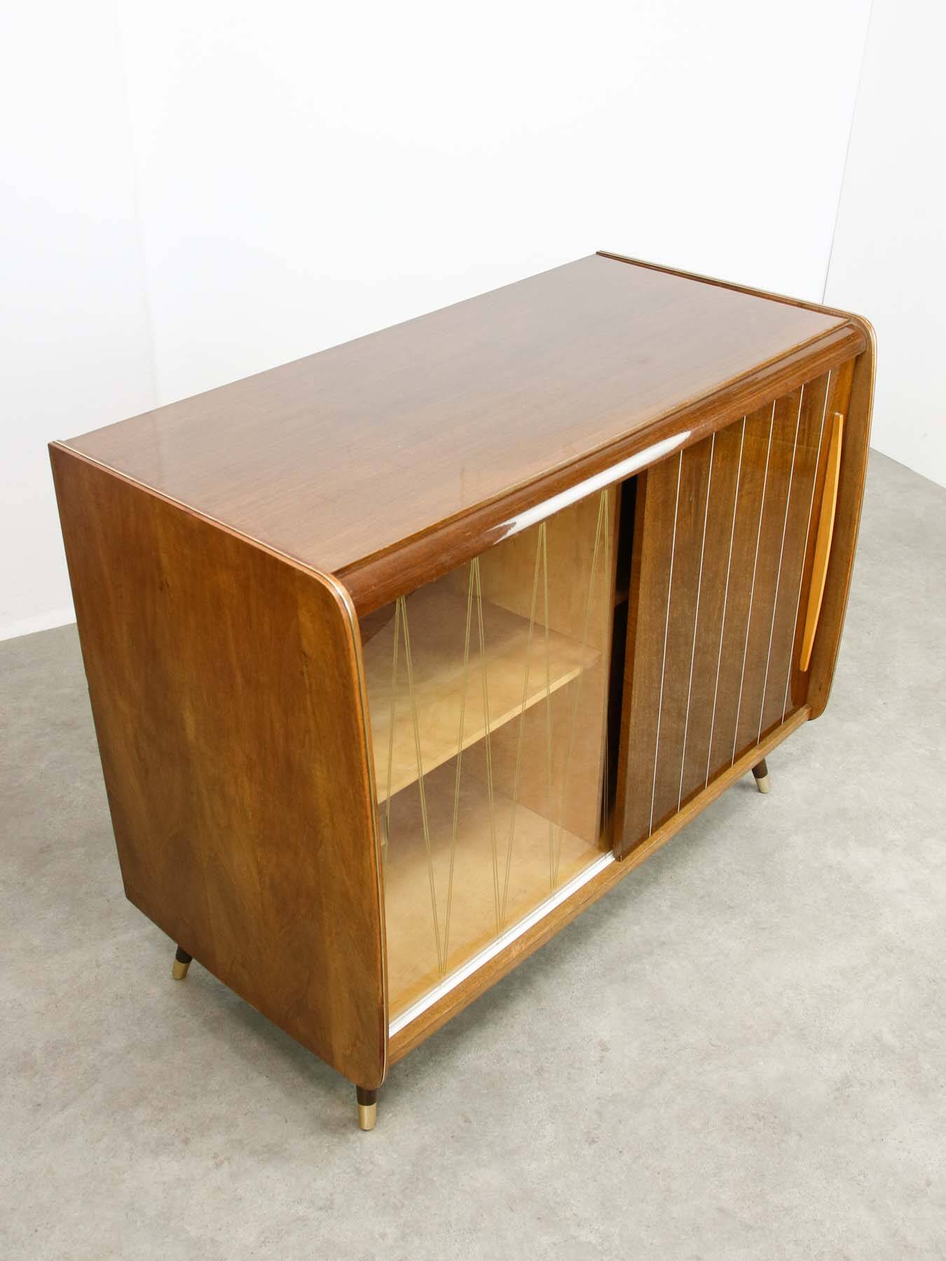 Mid-Century Modern Turntable & LP Sideboard, 1960s