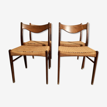 Suite of 4 Scandinavian chairs by Glyngore Stolefabrik in Denmark