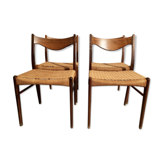 Suite de 4 chaises scandinaves par Glyngore Stolefabrik au Danemark