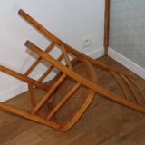Light beech chair with caned seat