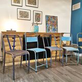 Set of 5 mismatched industrial chairs