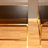 Set de 2 tables basses en laiton vintage 60/70