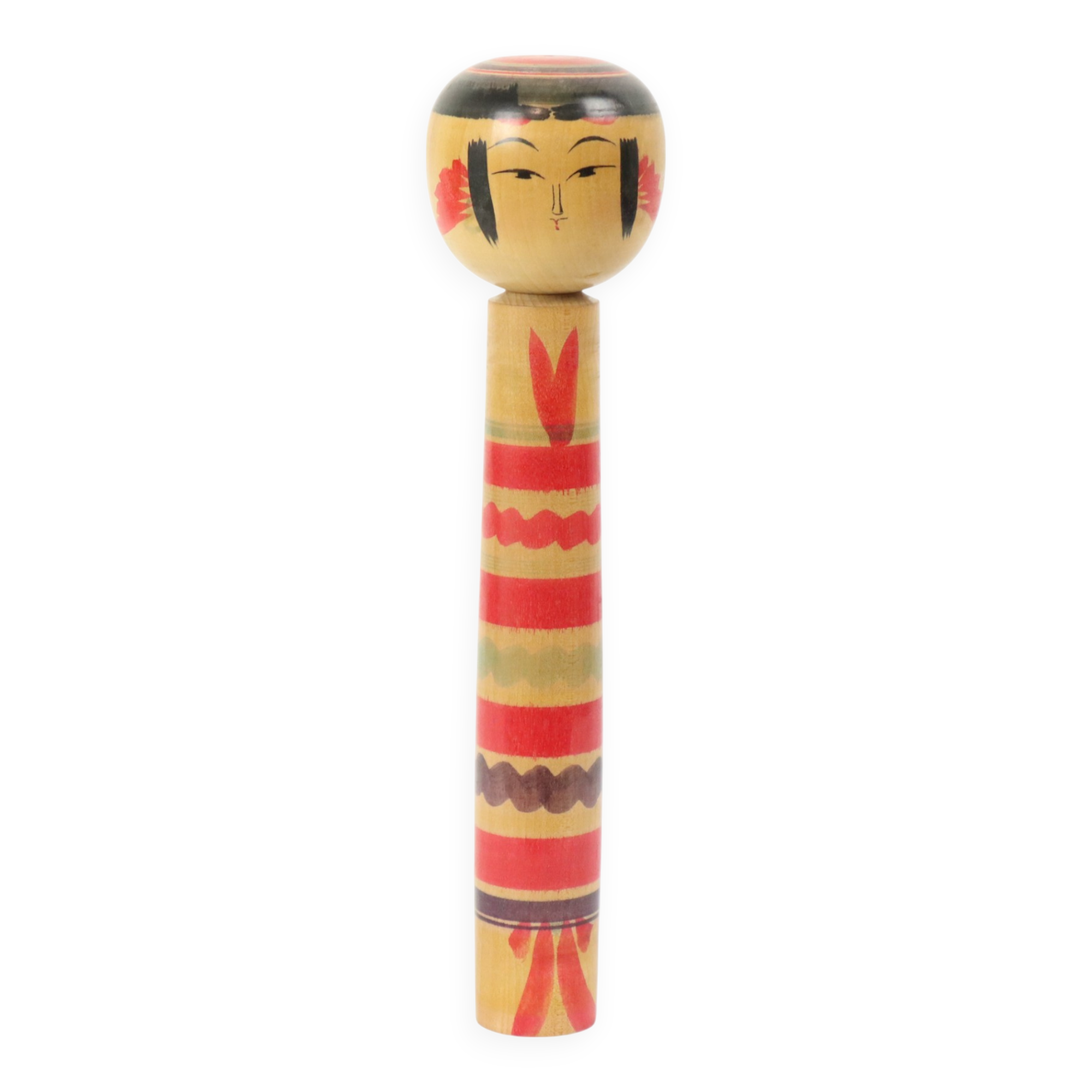 Large Kokeshi Doll XL Solid Wood Japan Showa Period 37cm